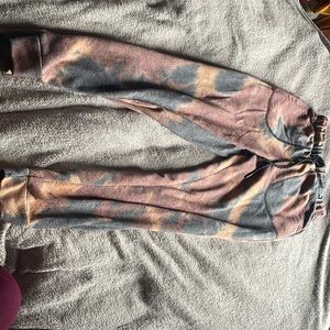 Brown grey tie dye joggers